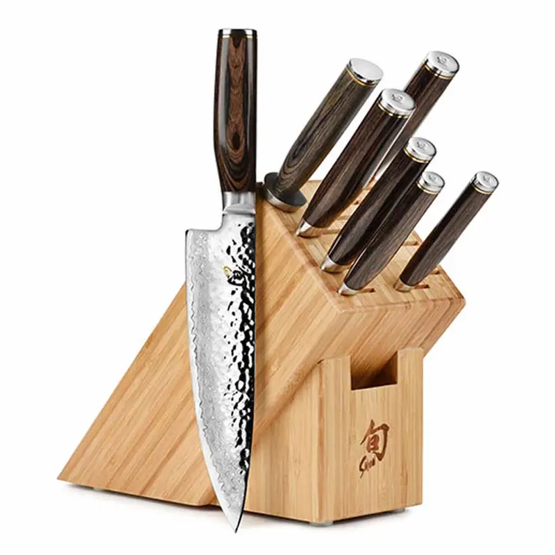 Shun Premier 8-Piece Professional Knife Set With Bamboo Block 1