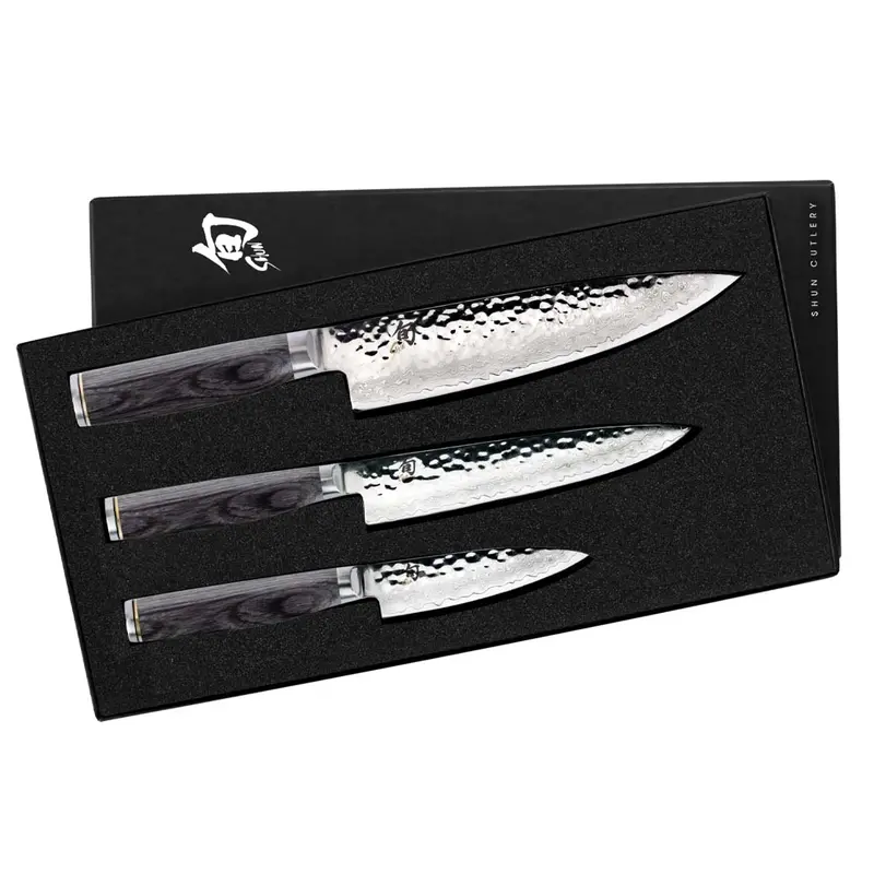Shun Premier Grey 3-Piece Knife Set – Chef’S Knife, Santoku, And Paring Knife 1