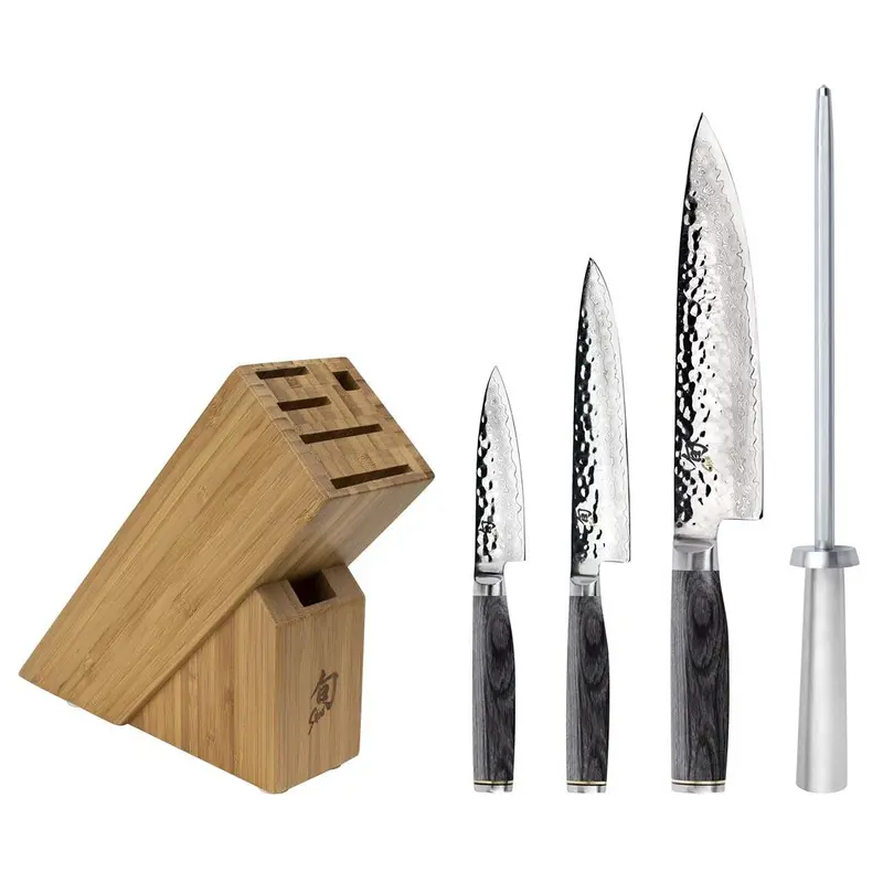 Shun Premier Grey 5-Piece Knife Block Set – Premium Japanese Cutlery Starter Kit 1