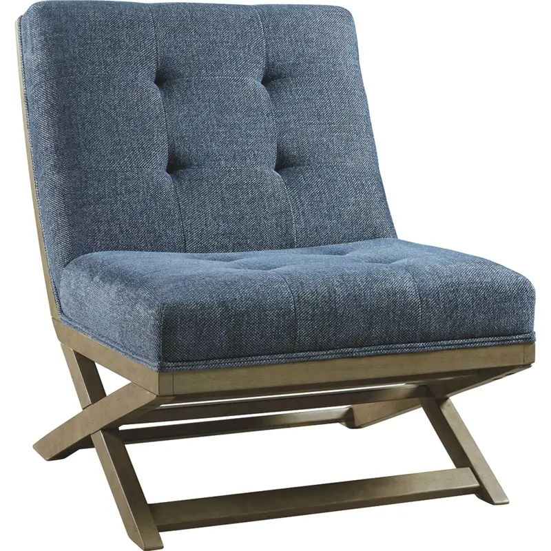 Sidewinder Navy Blue Accent Chair With Upholstered Backrest 1