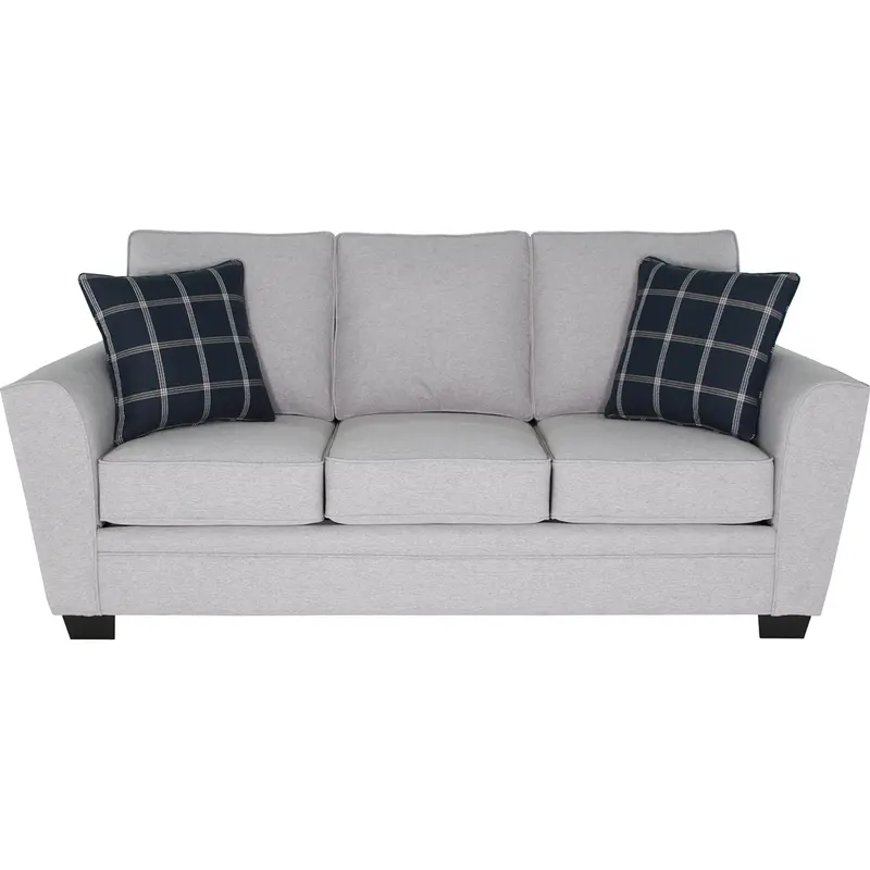 Sienna Mid-Century Sofa In Soft Dove Gray Fabric 1