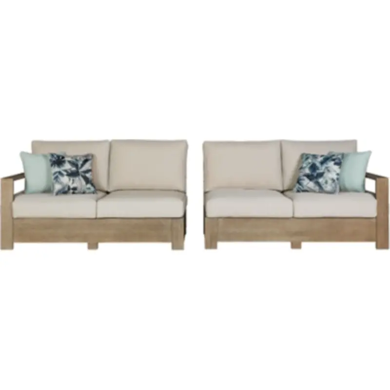 Silo Point Brown Outdoor L/R Arm Loveseat With Cushions 1