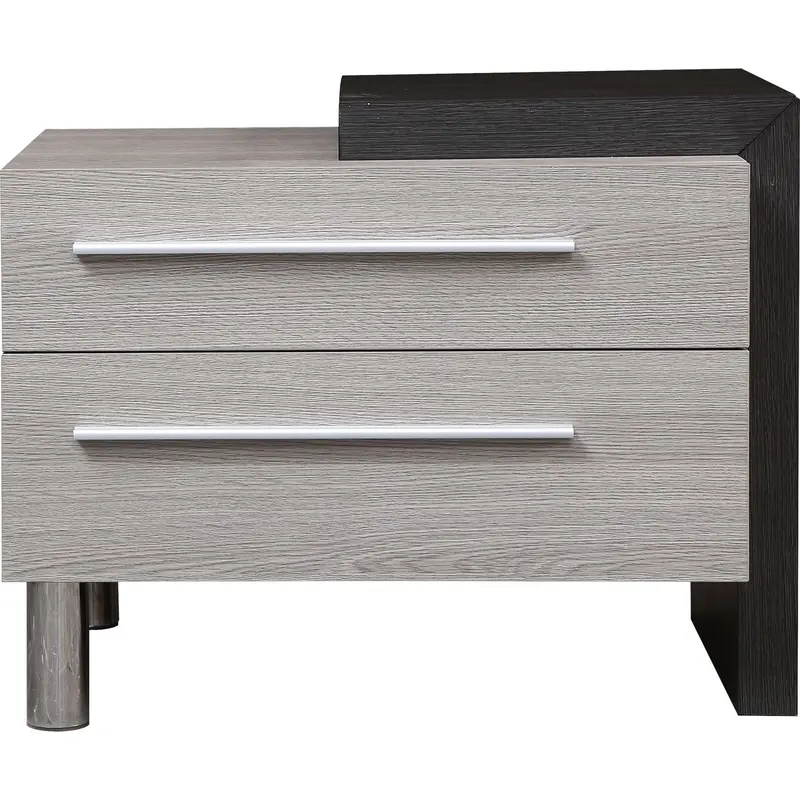Silverado Grey Right-Side Nightstand With Drawer And Shelf 1