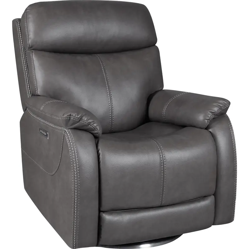 Sorrento Capriccio Gunmetal Power Swivel Accent Chair 1