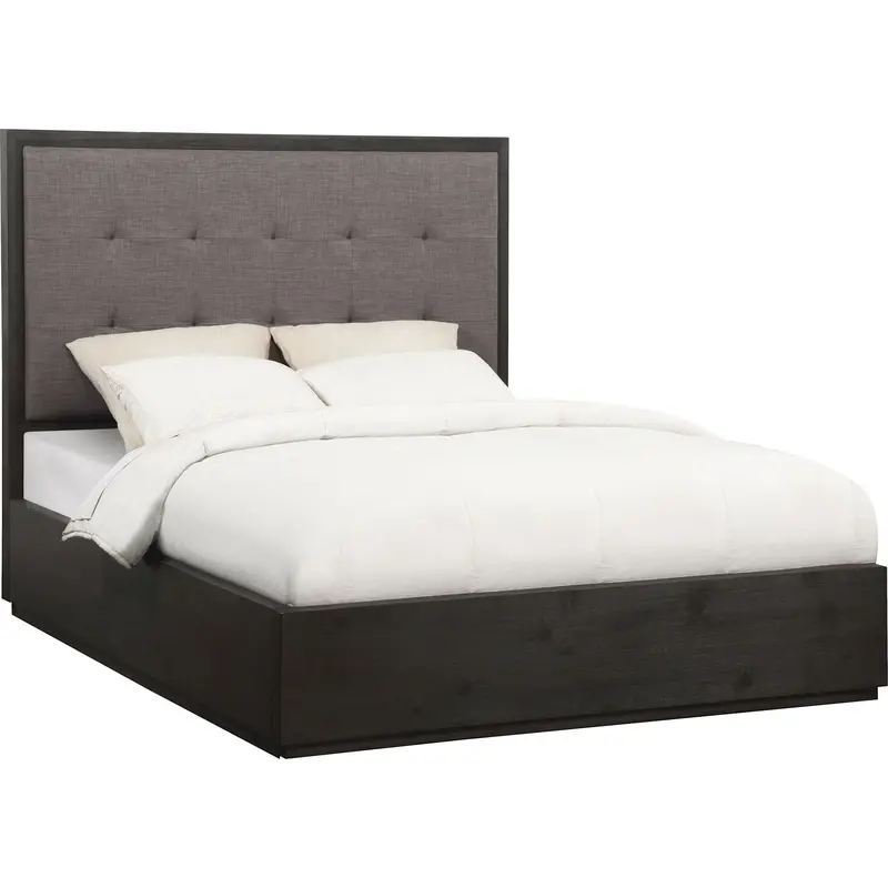 Stafford Basalt Grey Full Platform Bed – Minimalist Solid-Wood Foundation With Under-Bed Storage 1