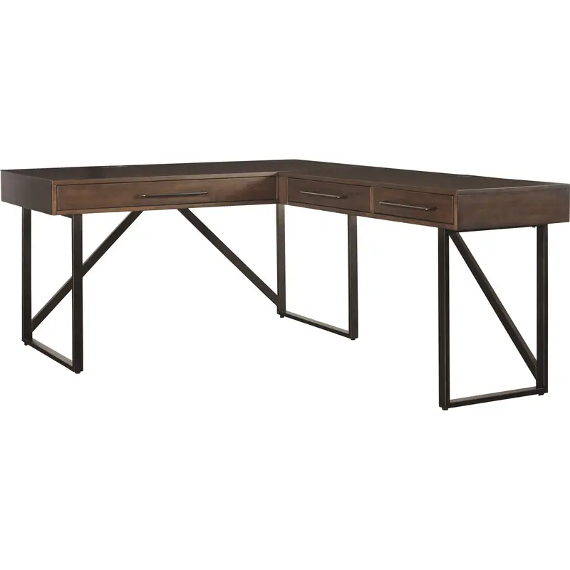 Starmore Brown L-Shaped Desk With Storage 1