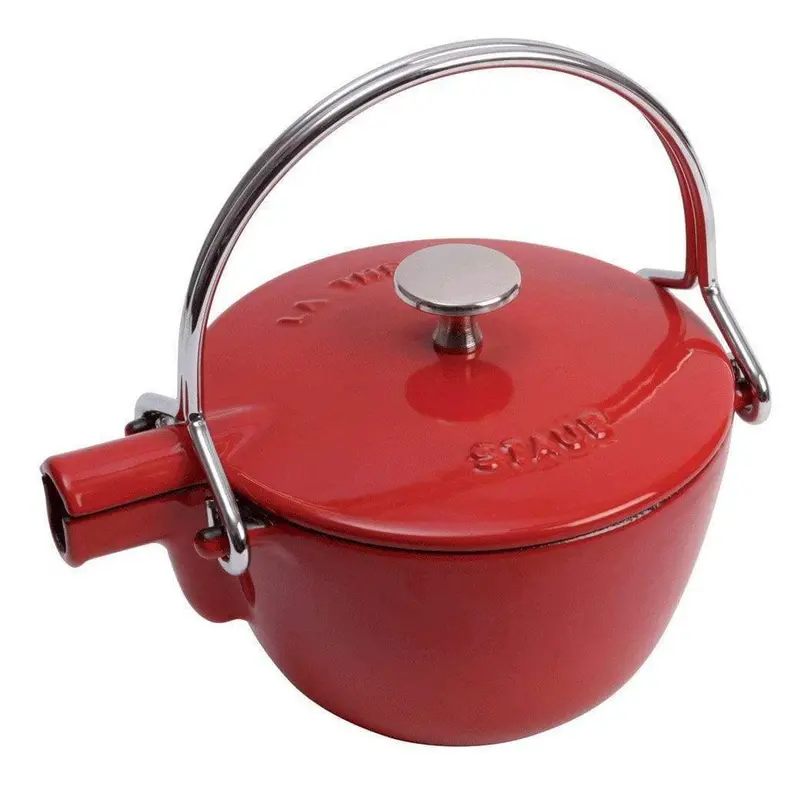 Staub 1-Qt Round Tea Kettle – Enamel-Coated Cast Iron Whistling Kettle 1
