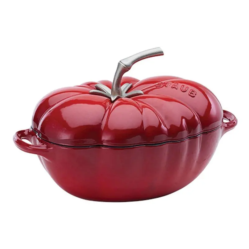 Staub 3-Quart Tomato-Shaped Cast Iron Cocotte – Cherry Red 1