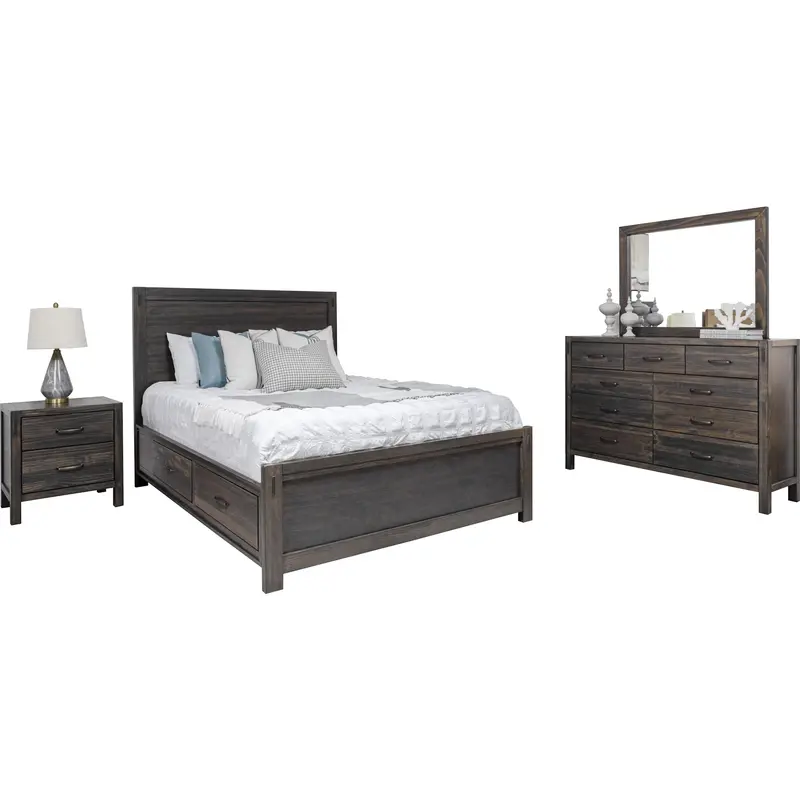 Stella 6-Piece Bedroom Storage Set – Charcoal Gray 1