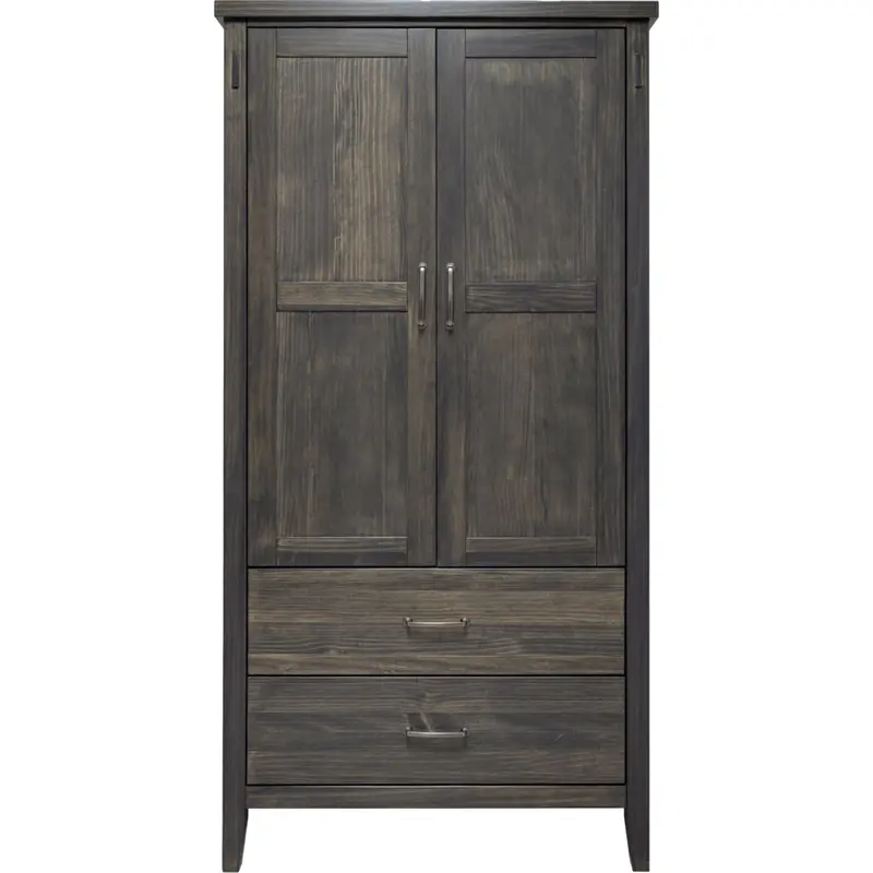 Stella Armoire With Full-Length Mirror – Charcoal Gray Finish 1