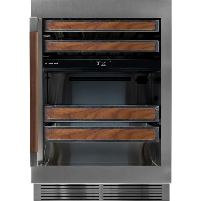 Stirling S4-D275Ss 24-Inch Dual-Zone Stainless Steel Wine & Beverage Cooler (Wood-Front Package) 1