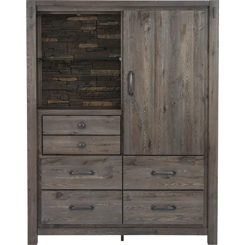 Stockton Armoire Cabinet In Modern Slate Gray 1