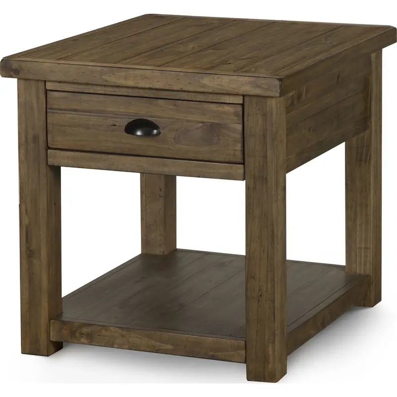 Stratton Nutmeg-Stained End Table – Compact Living Room Side Table 1