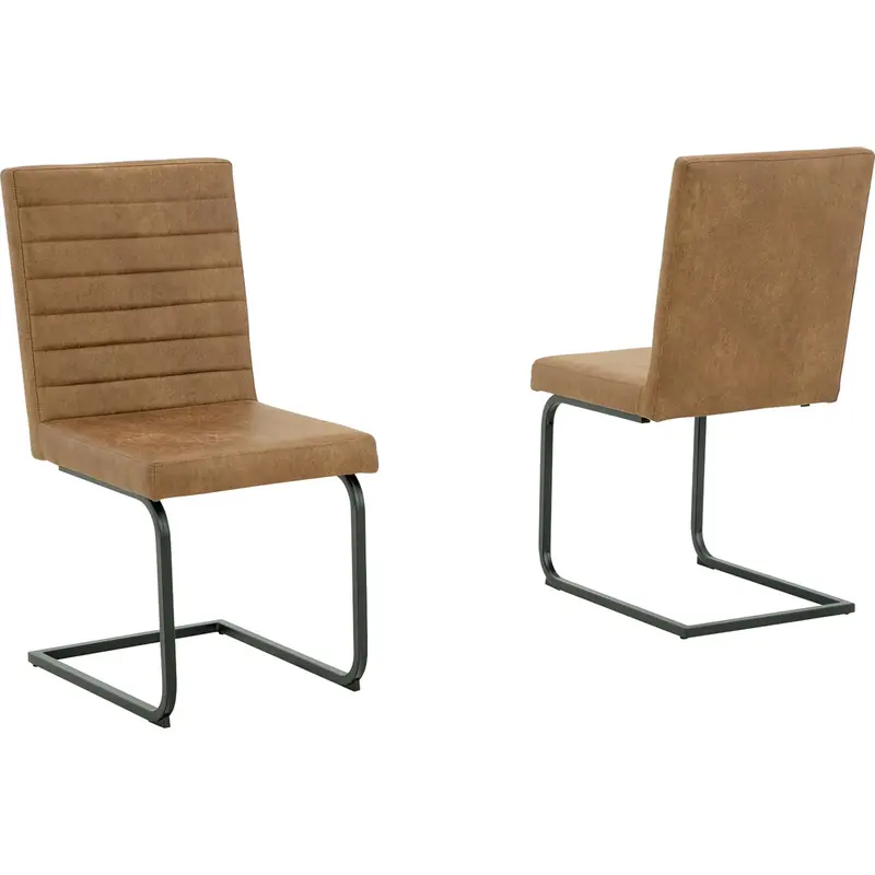Strumford Caramel-And-Black Side Chair – Mid-Century Dining Or Office Accent (D449-01) 1