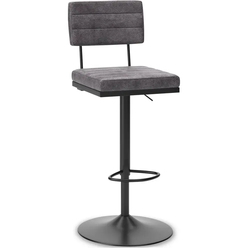 Strumford Gray And Black Adjustable Counter Stool – Ergonomic Height Control (D119-630) 1