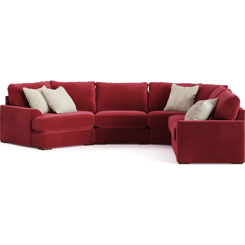 Sullivan Joyful Wine 4-Piece Sectional Sofa – L-Shaped Fabric Seating Group 1