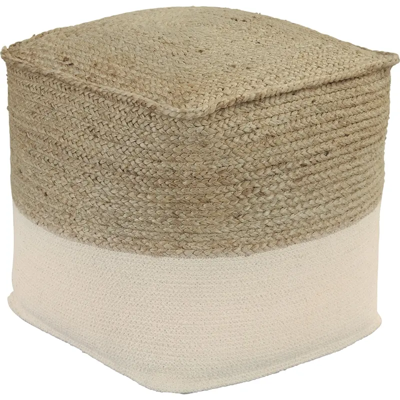Sweed Valley Knit Pouf – Natural And White Dual-Tone 1