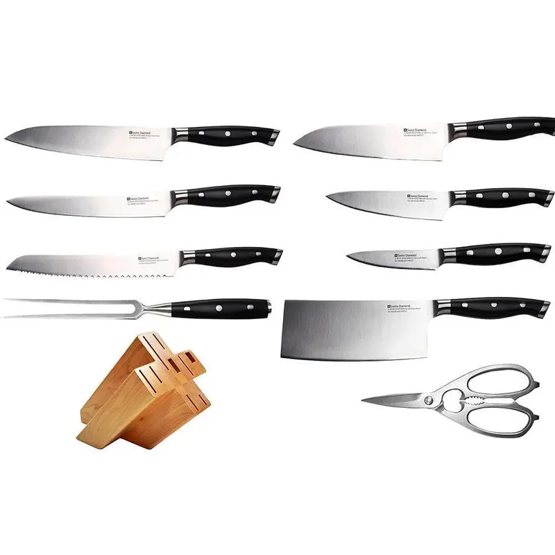 Swiss Diamond 10-Piece Knife Block Set – Complete Kitchen Collection 1
