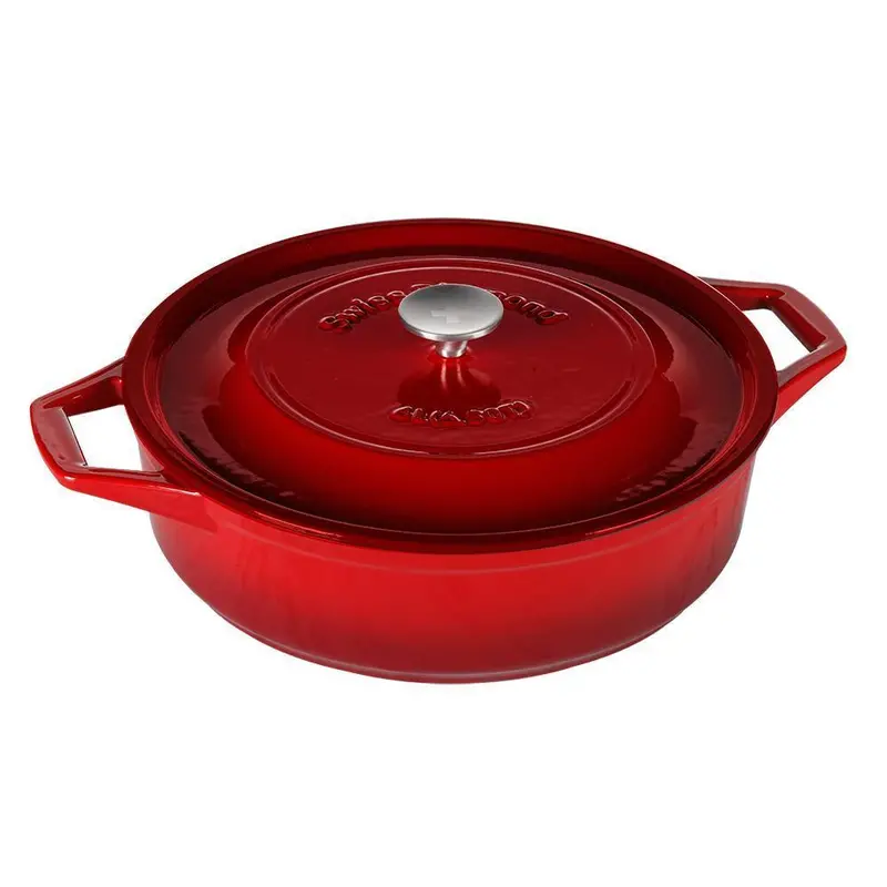 Swiss Diamond Shallow Casserole – 6.3-Quart Enameled Cast Iron 1