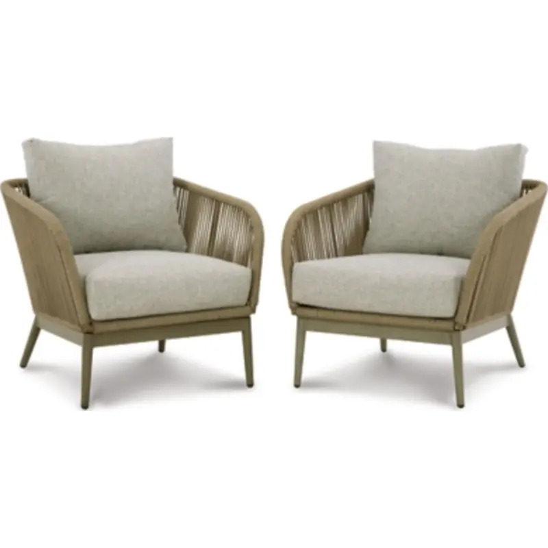 Swiss Valley Outdoor Lounge Chairs – Set Of 2 With Beige Performance Cushions 1