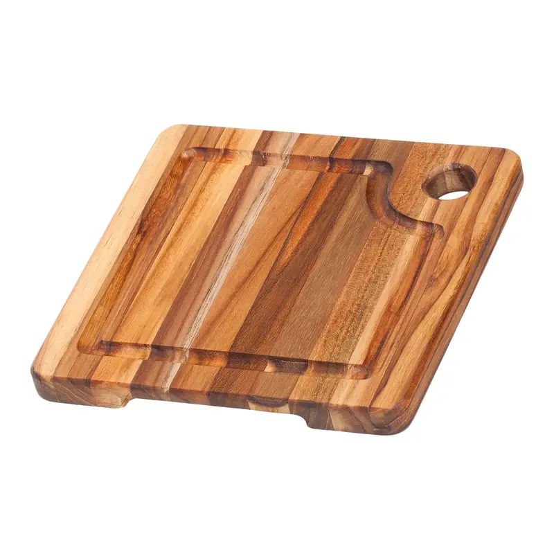 Teakhaus Compact 8X8-Inch Bar Board With Juice Groove 1