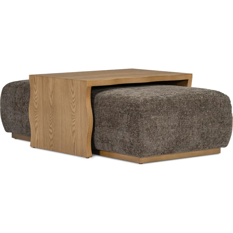 Tenth+Maple Camilla Storage Ottoman In Brown Leatherette 1