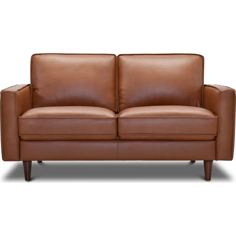 Tenth+Maple Joy Loveseat In Ranger Caramel Upholstery 1