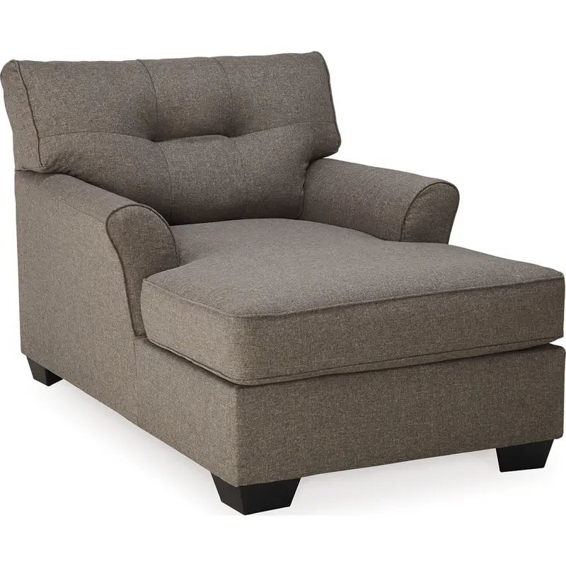 Tibbee Slate Blue Chaise Lounge – Upholstered Recliner With Tufted Back 1