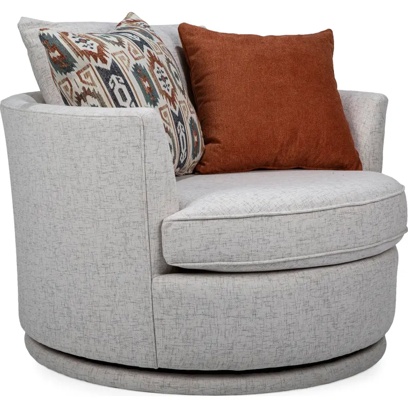 Tina Swivel Accent Chair – Tictac Ivory Upholstery 1