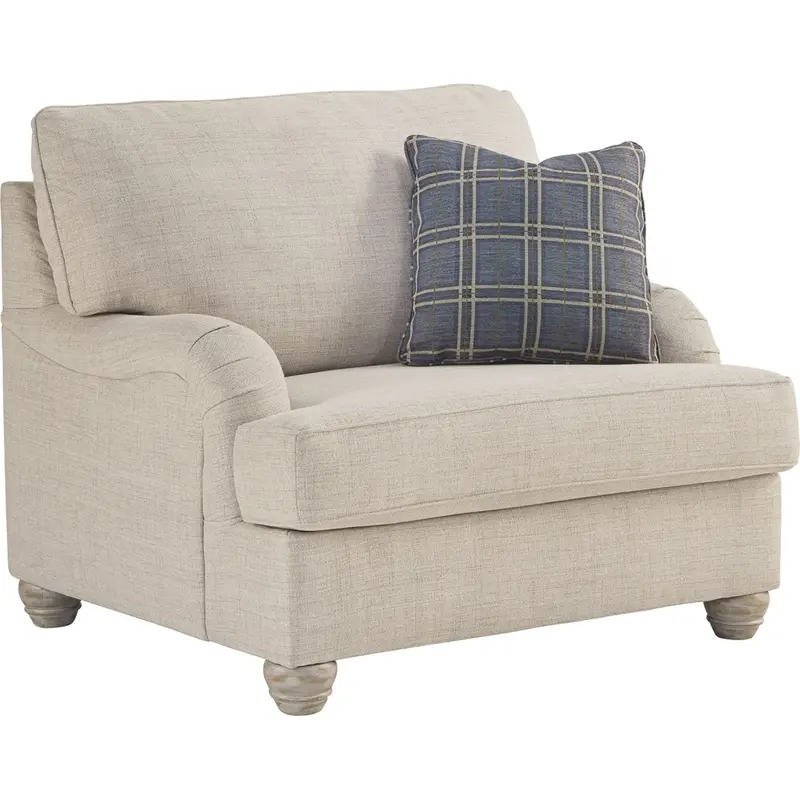Traemore Lounge Chair And A Half – Neutral Linen Fabric Reclining Seater 1