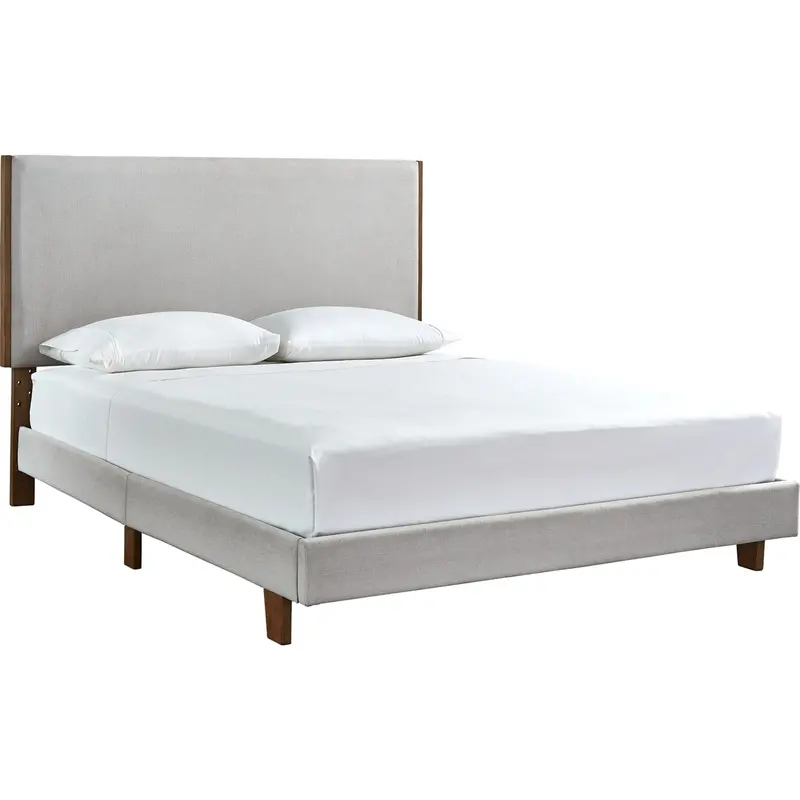 Tranhaus Beige King Bed With Upholstered Headboard 1