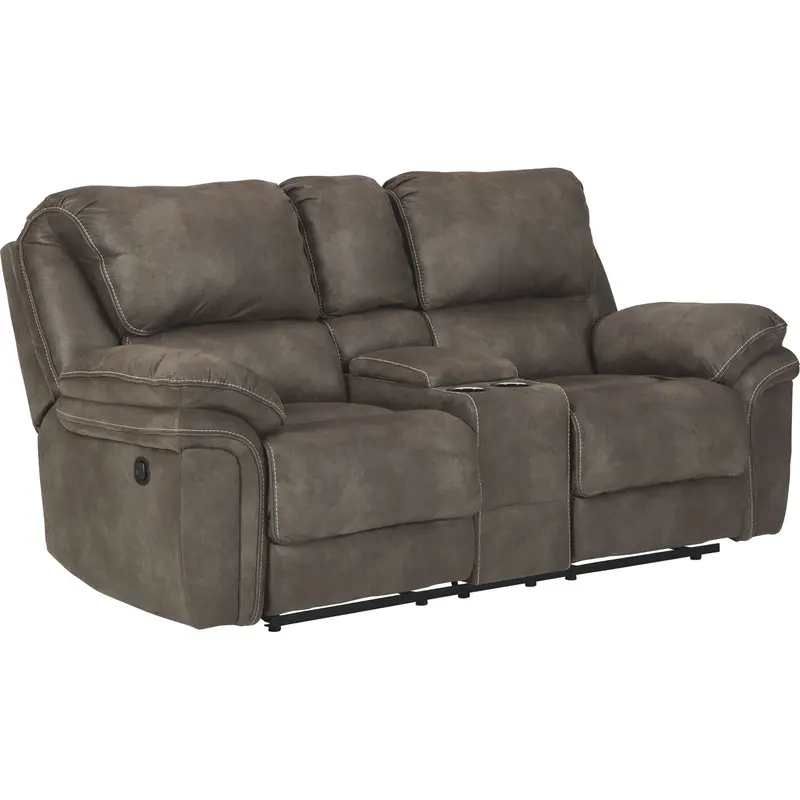 Trementon Graphite Reclining Loveseat With Center Console 1