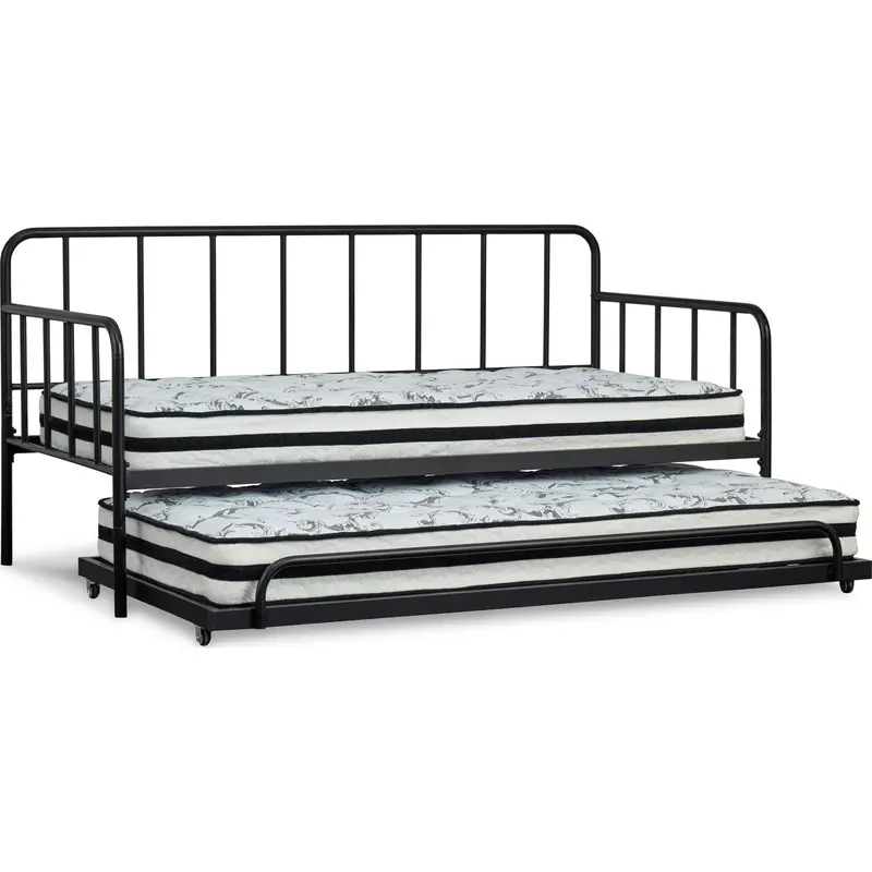 Trentlore Twin-Sized Metal Bed Frame – Modern Black Finish 1