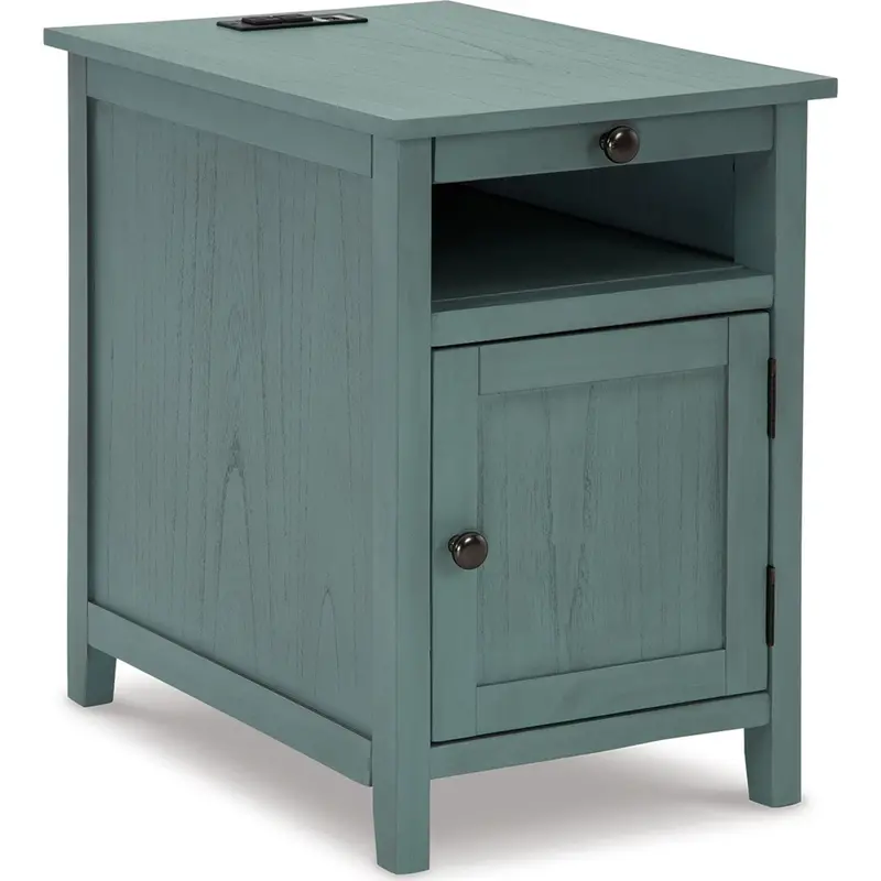 Treytown Teal Accent Side Table 1