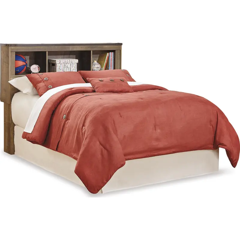 Trinell Rustic Full-Size Bookcase Headboard 1
