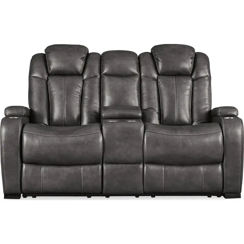 Turbulance Powered Reclining Loveseat With Adjustable Headrest – Quarry Finish 1