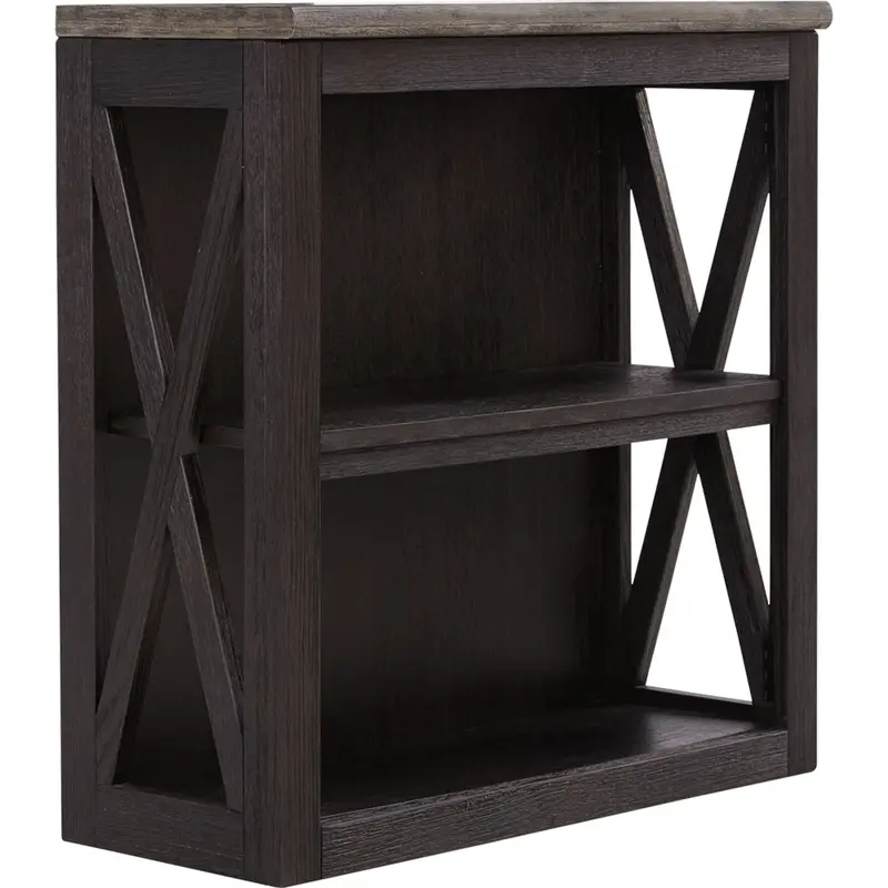 Tyler Creek Grayish Brown And Black Medium Bookcase 1