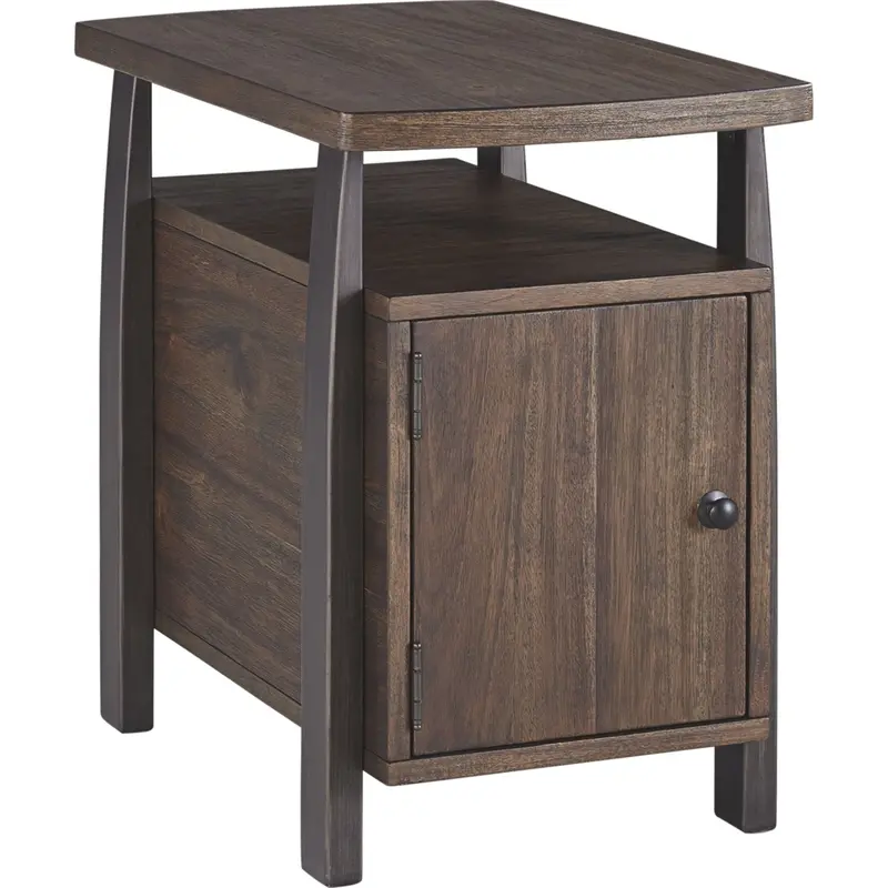Vailbry Brown Wood Side End Table With Open Shelf Storage 1