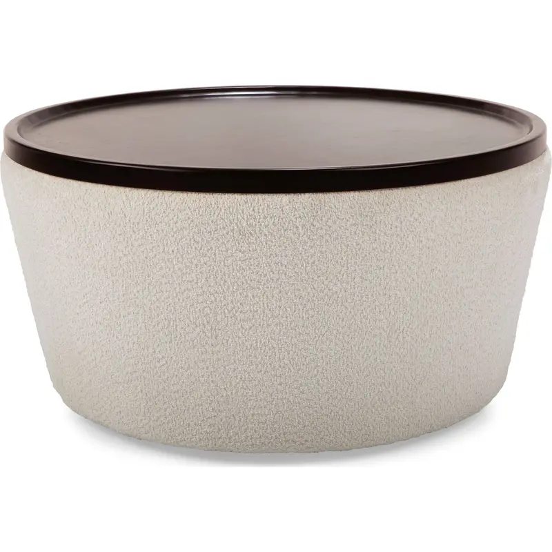 Valentina Popcorn Ivory Swivel Cocktail Table 1