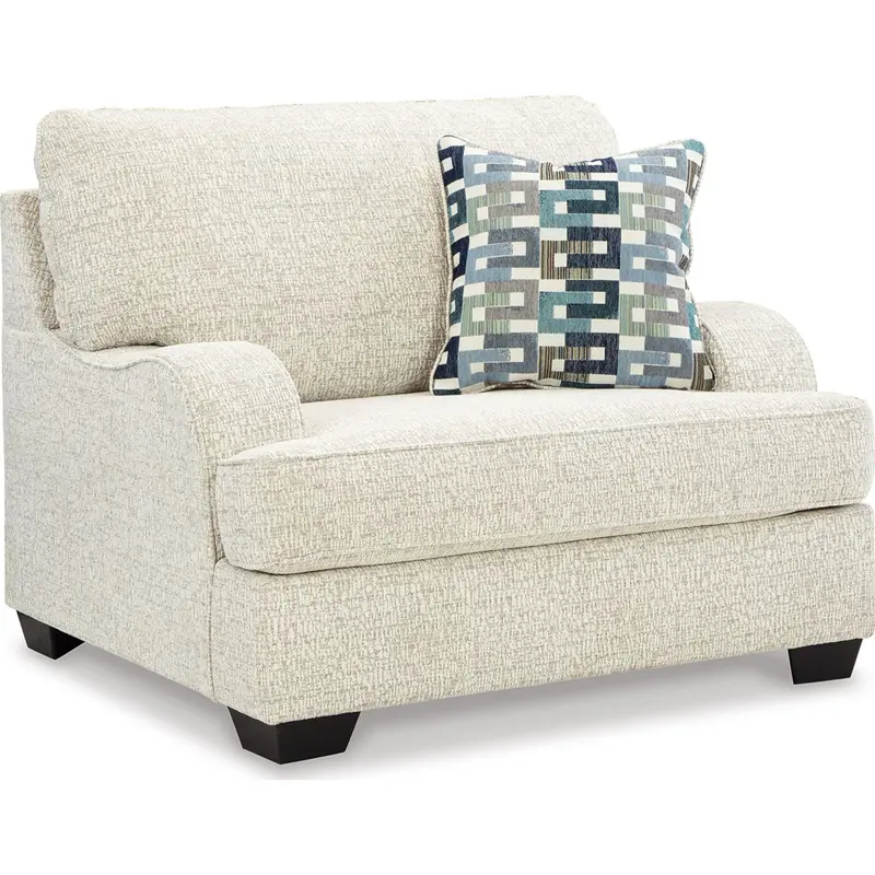 Valerano Chair-And-A-Half – Parchment Fabric Lounge Seating 1