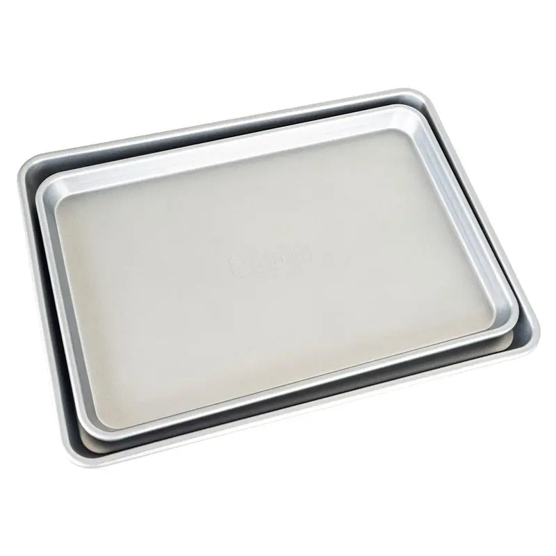 Viking Culinary Nonstick Baking Sheet Duo – 15" And 18" Silver Pans 1