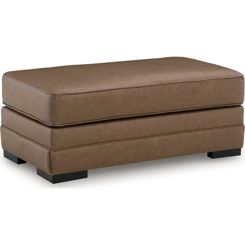 Villacourt Caramel Fabric Ottoman With Tufted Detailing 1