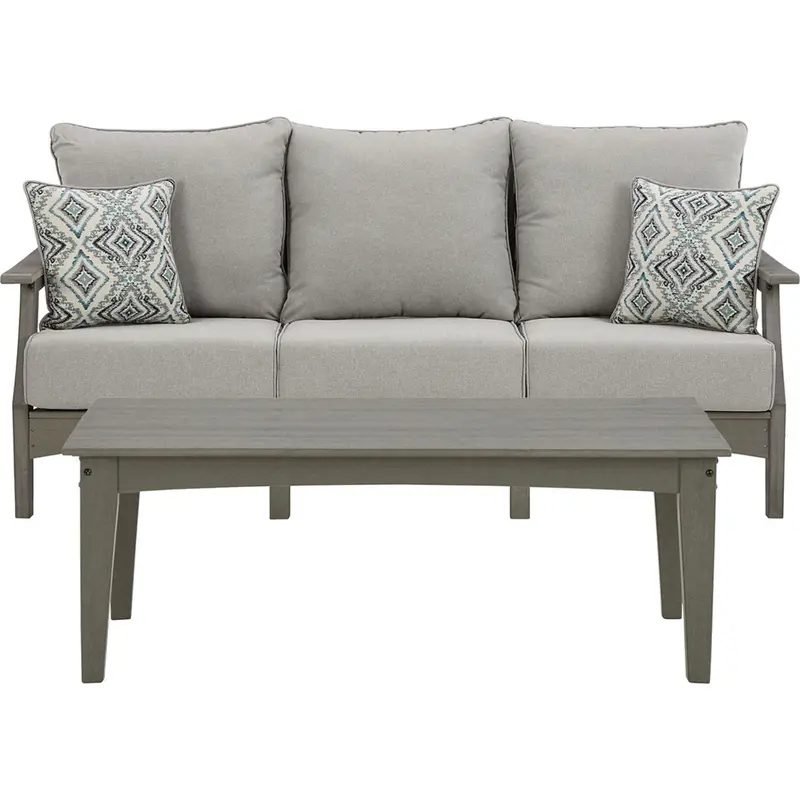 Visola Contemporary 2-Piece Outdoor Seating Set – Gray All-Weather Wicker 1
