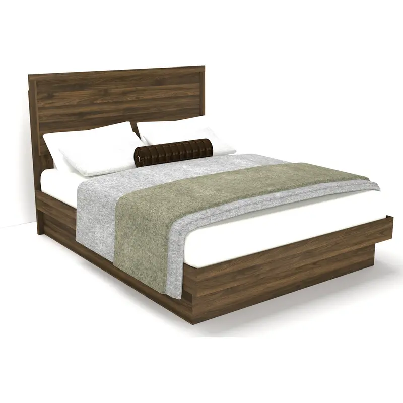 Walker Walnut Platform Bed With Low-Profile Solid Wood Frame 1