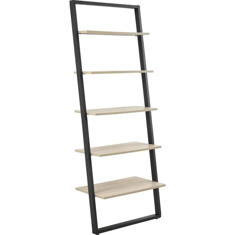 Waylowe Natural Wood And Matte Black Bookshelf – Modular Display Unit 1