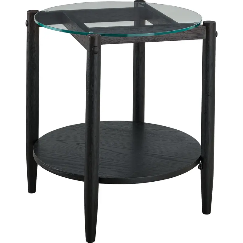 Westmoro Minimalist End Table – Matte Black Metal And Wood 1