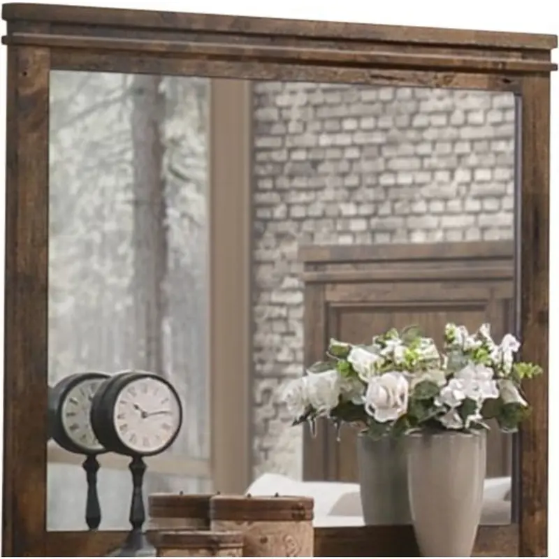 Weston Traditional Mirror With Classic Oak Veneer Frame 1