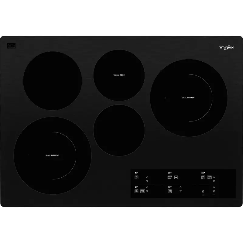 Whirlpool 30-Inch Black Ceramic Glass Cooktop – Dual Radiant Elements (Wce97Us0Kb) 1