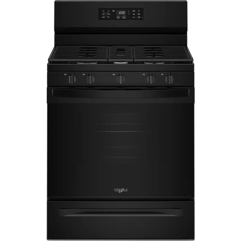 Whirlpool 30-Inch Black Gas Range Featuring Air Cooking & Steam Clean (Wfgs4530Sb) 1
