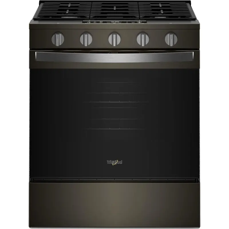 Whirlpool 30-Inch Black-On-Stainless Gas Range With Air Cooking Technology (Wsgs5030Sv) 1